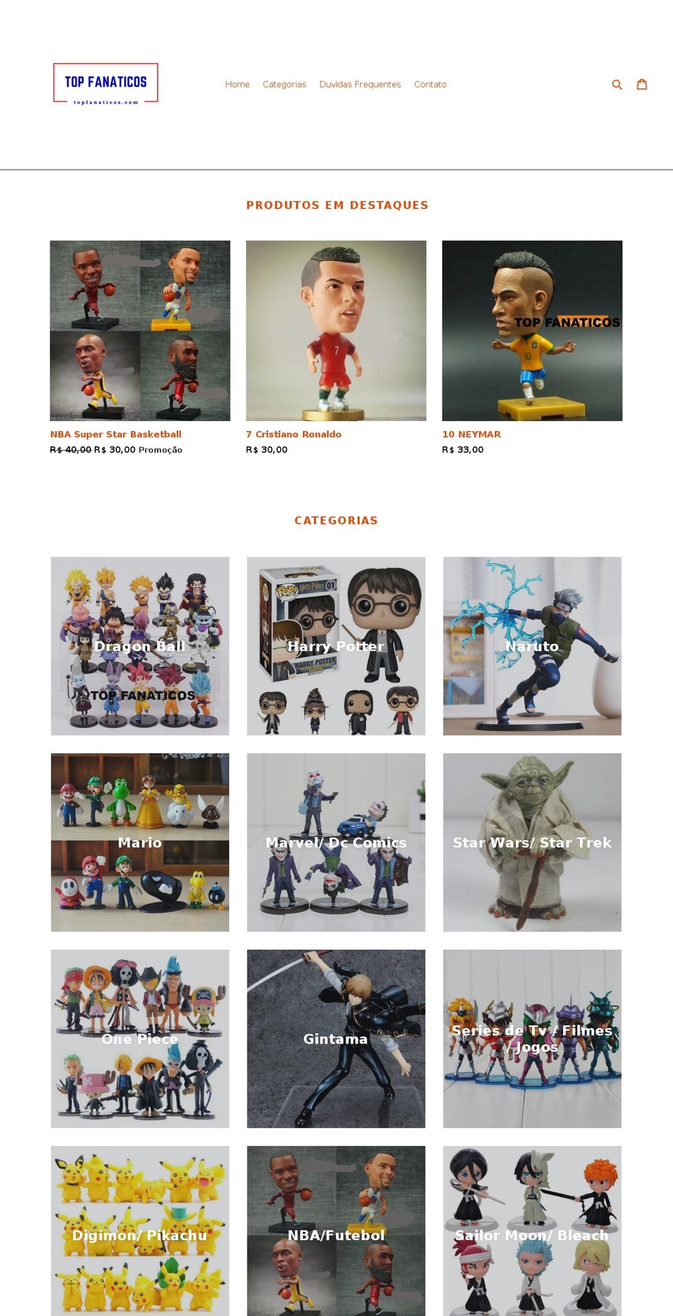 topfanaticos.com shopify website screenshot