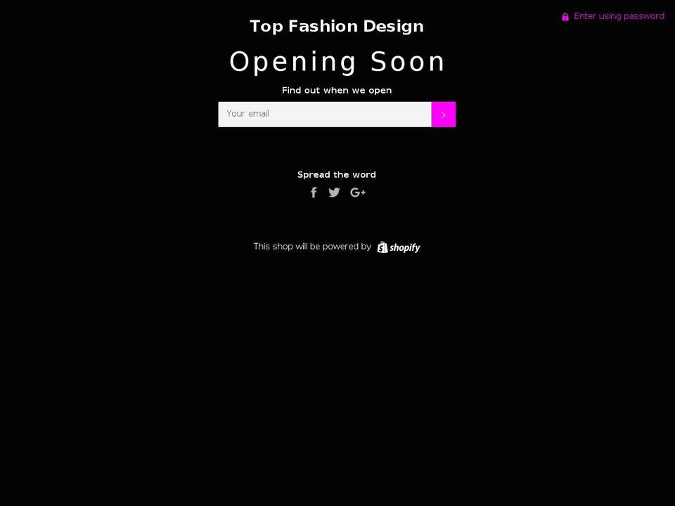 topfashiondesign.com — Shopify storefront screenshot