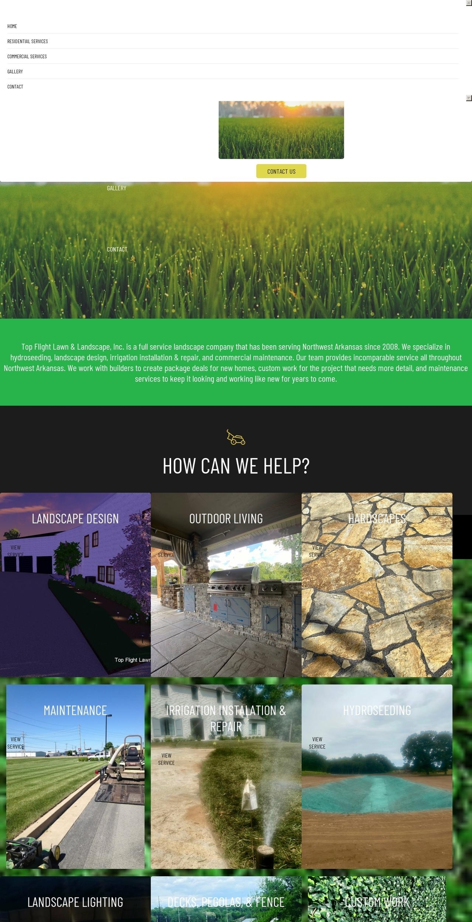 topflightlawns.com shopify website screenshot