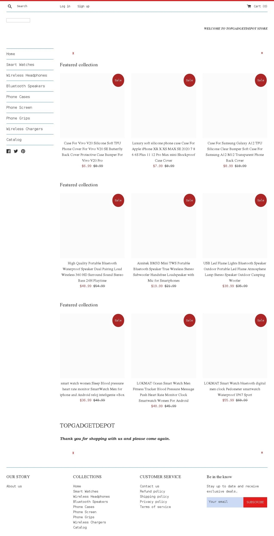 topgadgetdepot.com shopify website screenshot