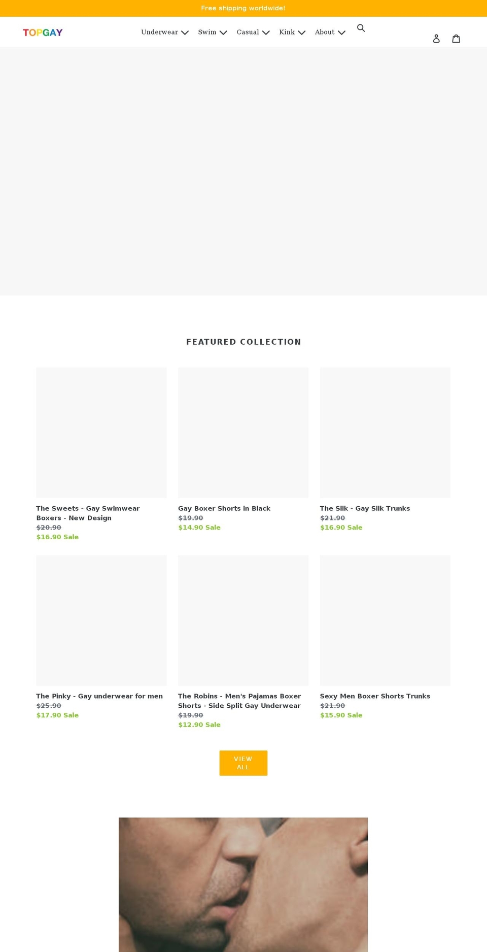 topgayunderwear.com shopify website screenshot