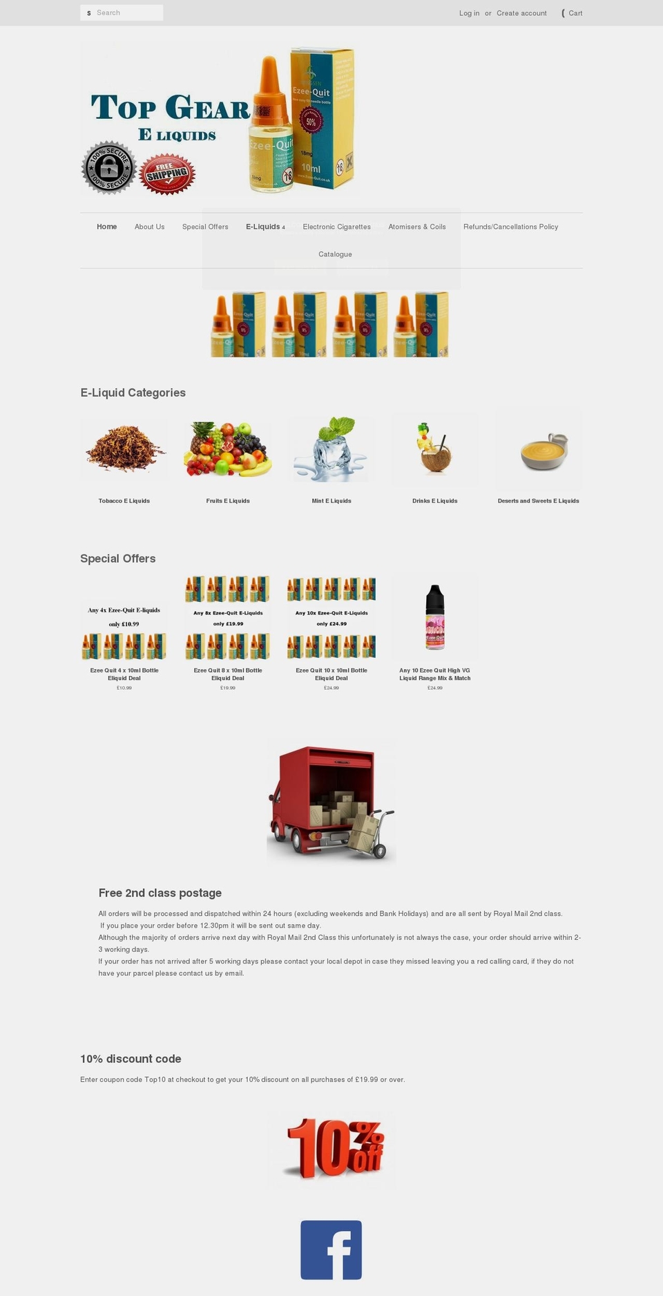topgear-eliquids.myshopify.com shopify website screenshot