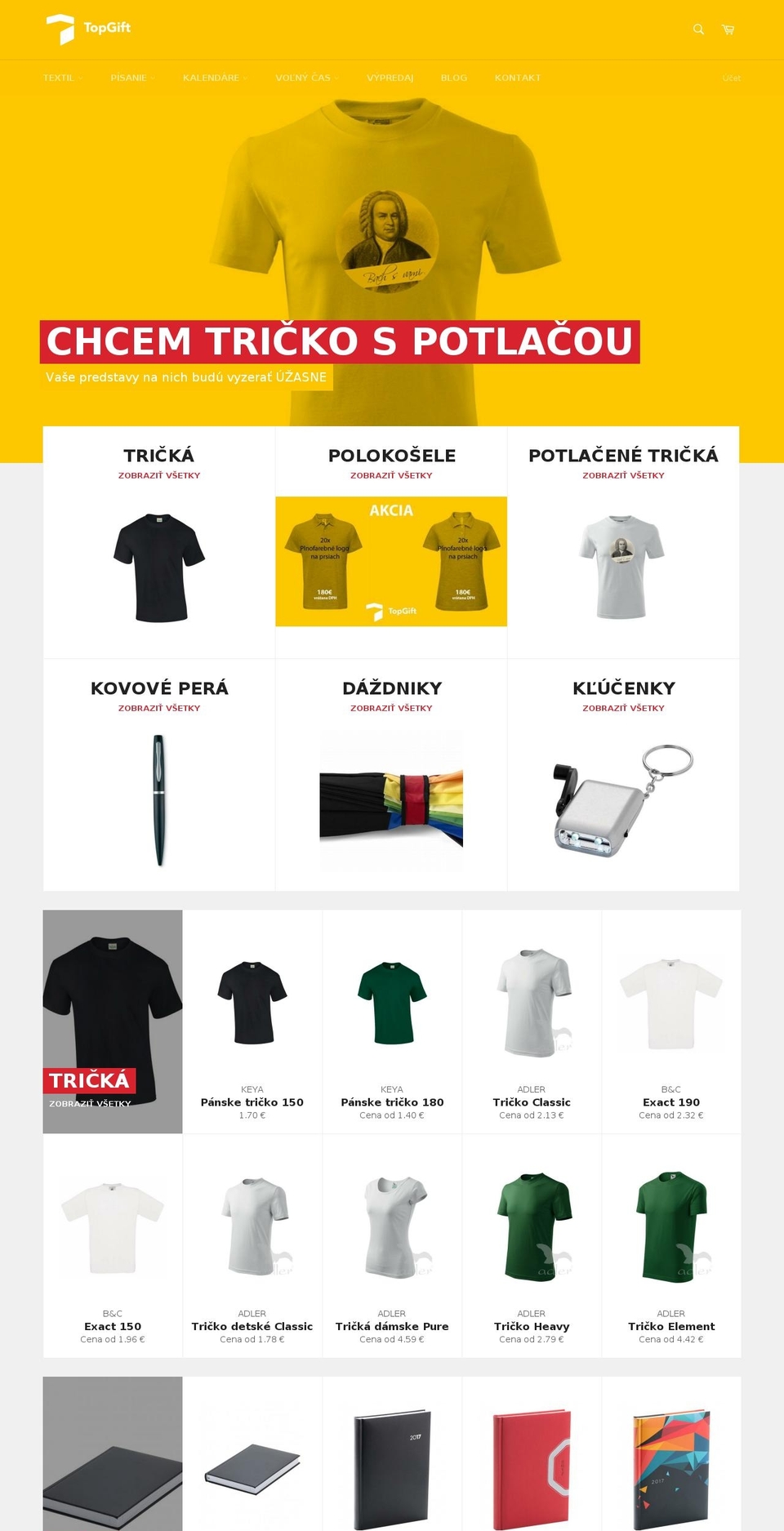 topgift.cz shopify website screenshot
