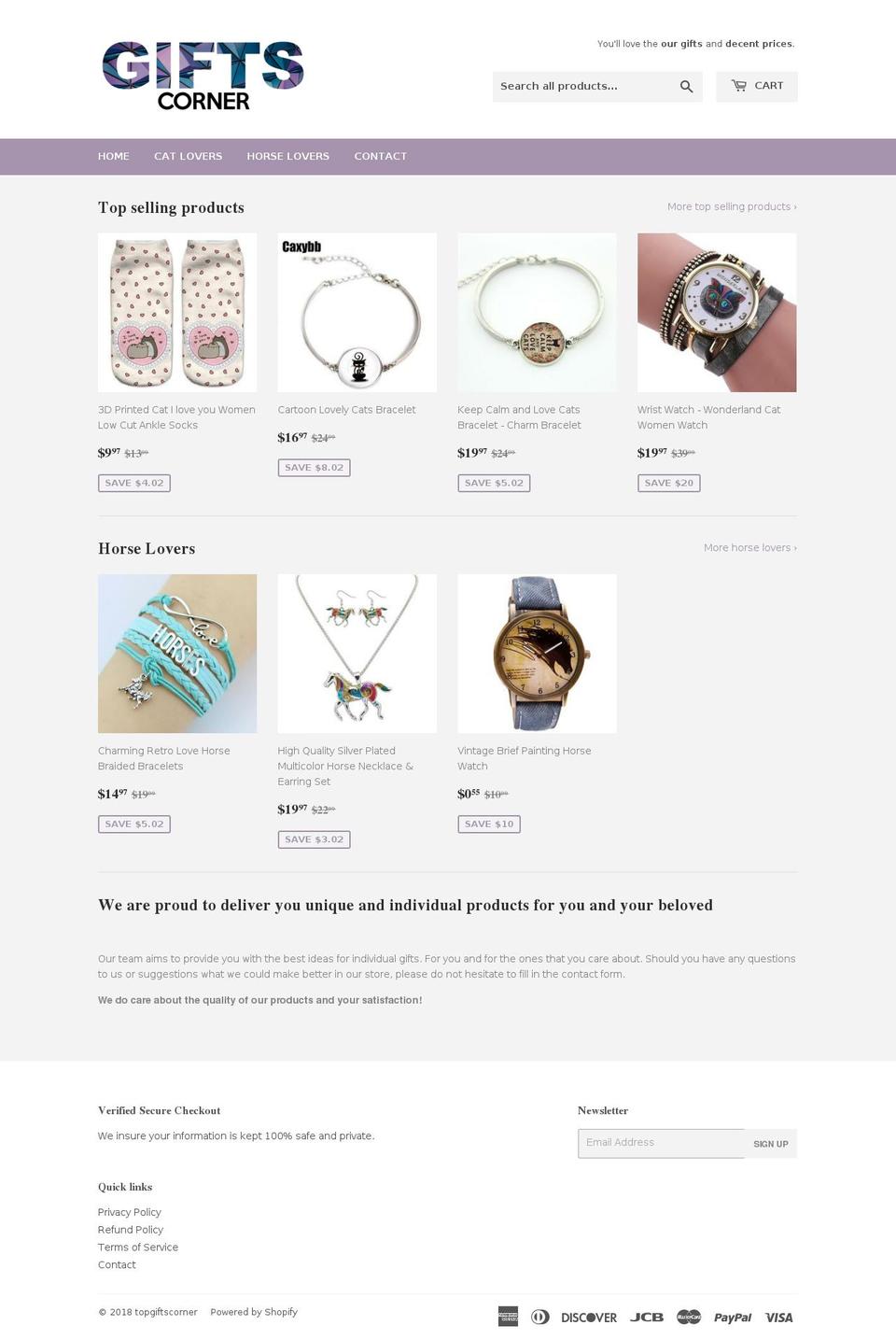topgiftscorner.com — Shopify storefront screenshot
