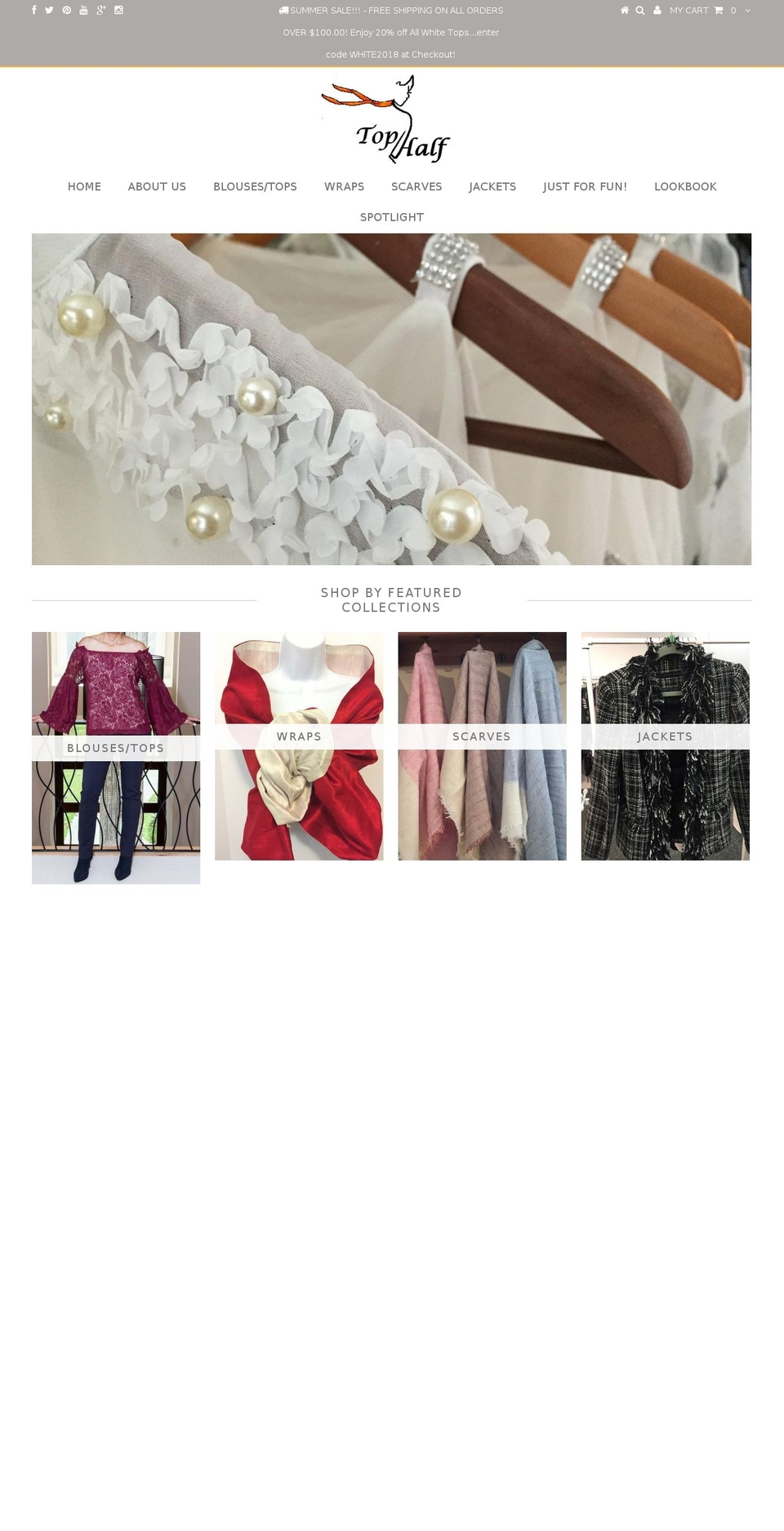tophalfboutique.com shopify website screenshot