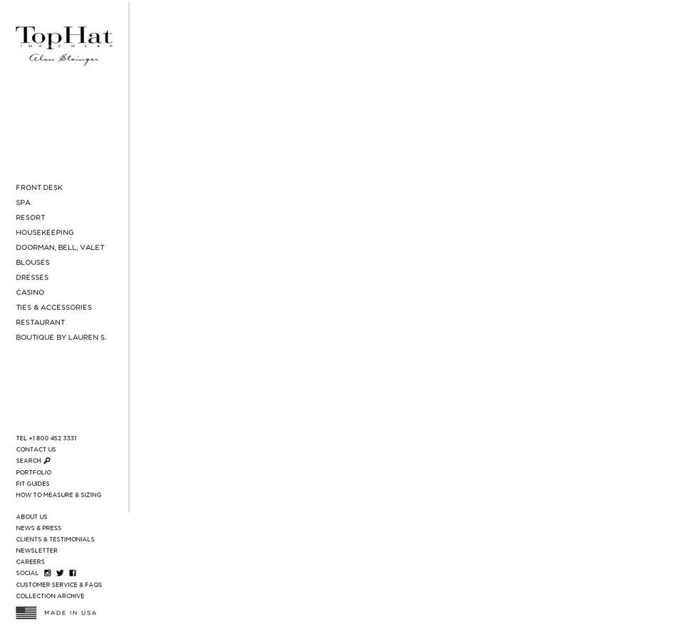 mono Shopify theme site example tophat-uniform.biz