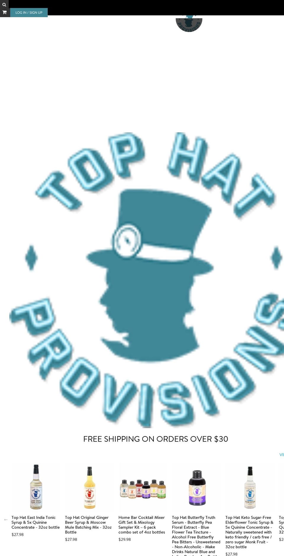 tophatprovisions.com shopify website screenshot