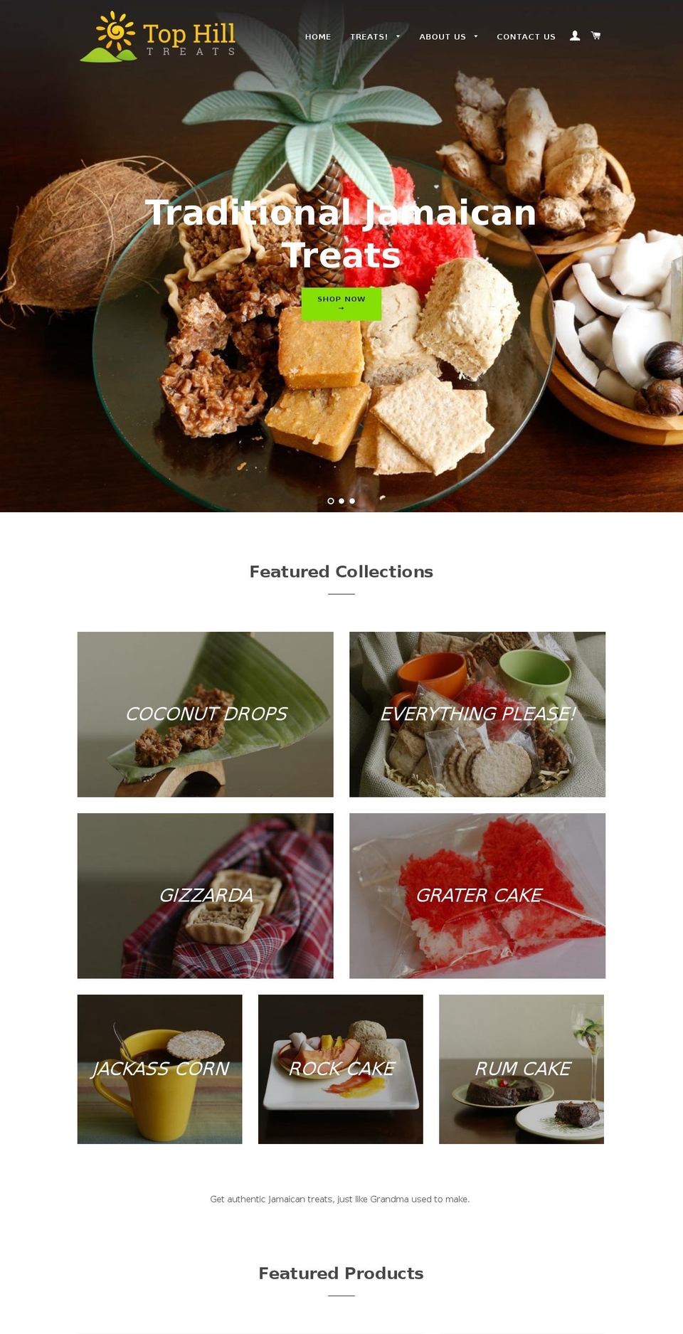 tophilltreats.com — Shopify storefront screenshot