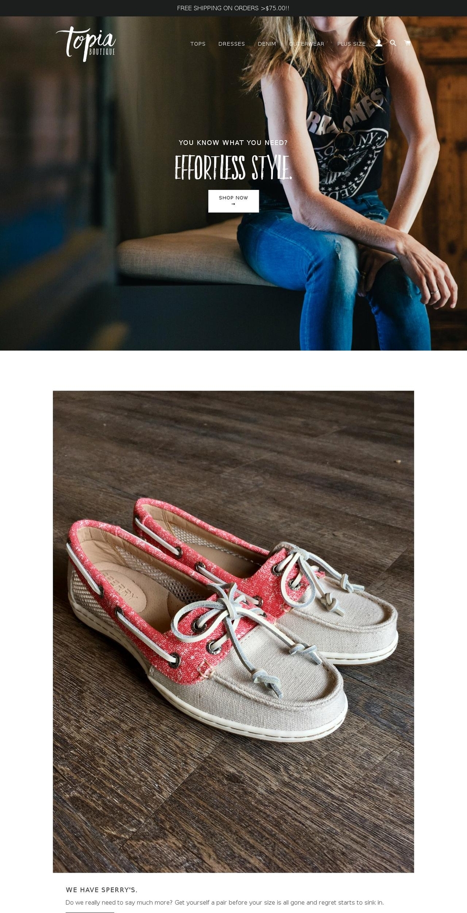 topiaboutique.com shopify website screenshot