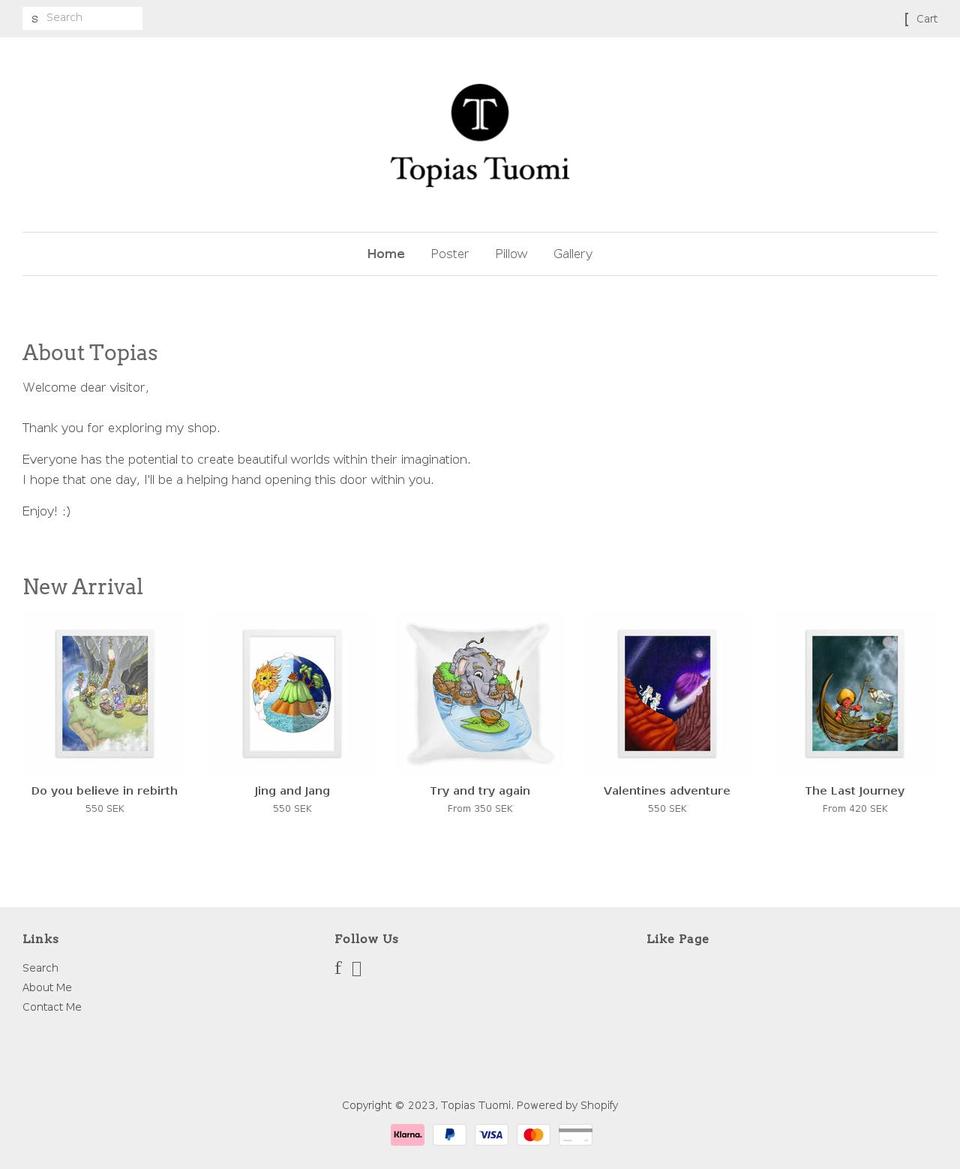 topias.se shopify website screenshot