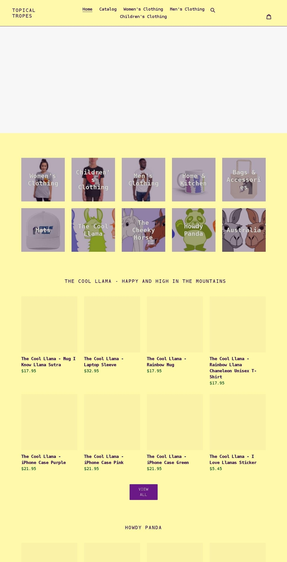 topicaltropes.com shopify website screenshot