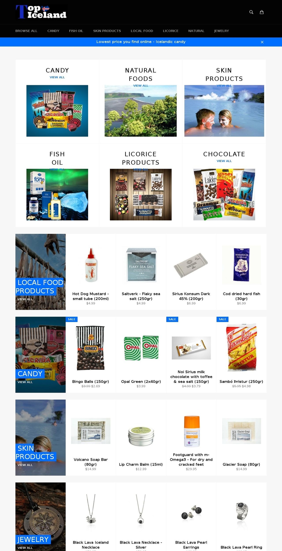 topiceland.com shopify website screenshot