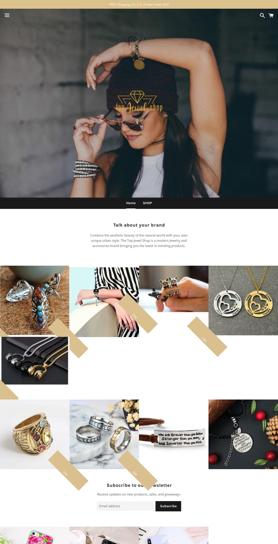 topjewelshop.com — Shopify storefront screenshot
