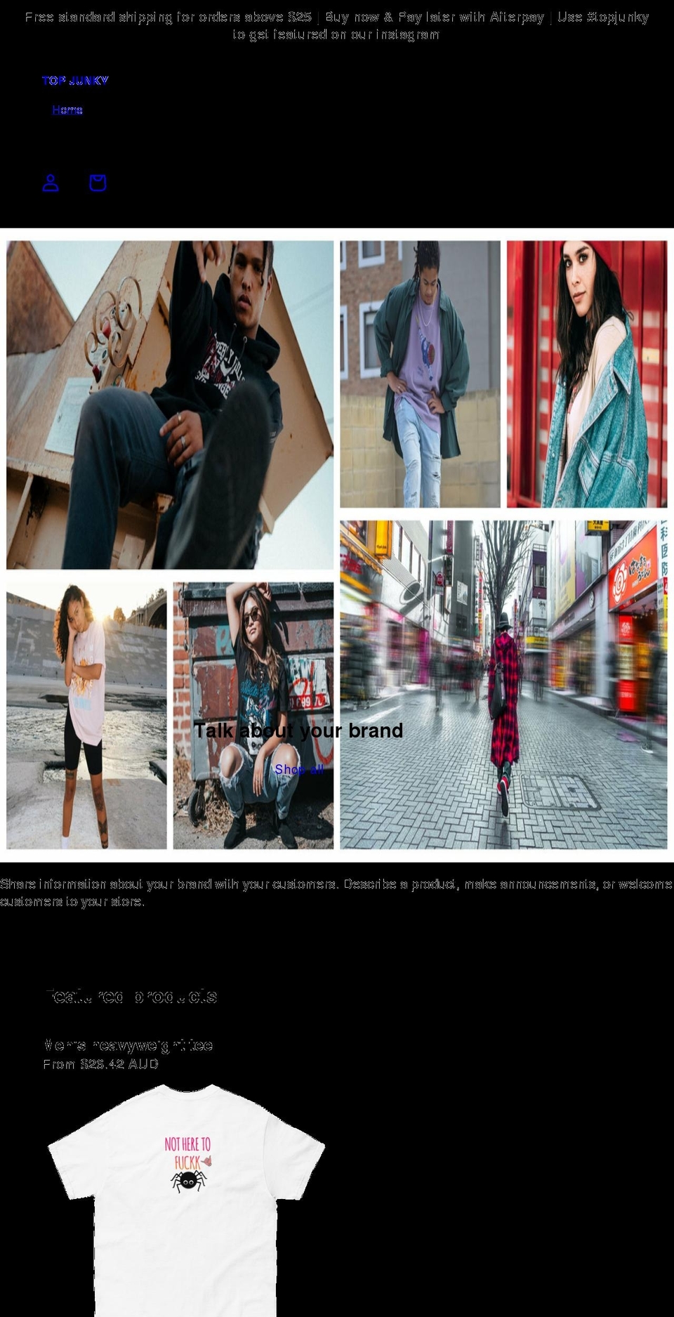 topjunky.com shopify website screenshot