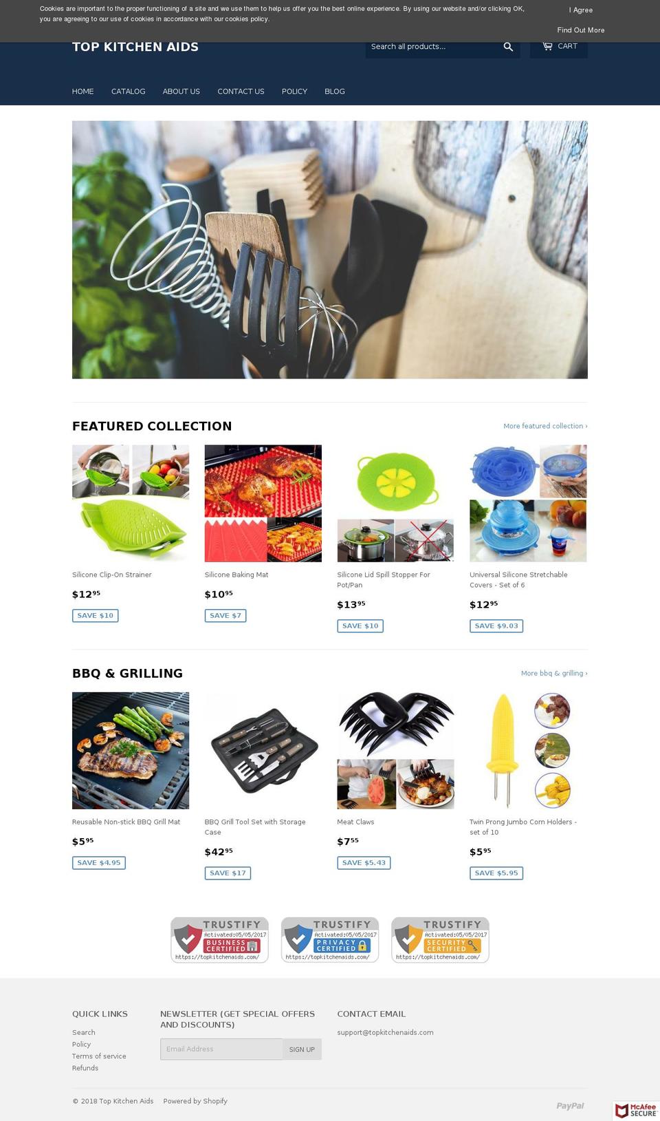 topkitchenaids.com — Shopify storefront screenshot