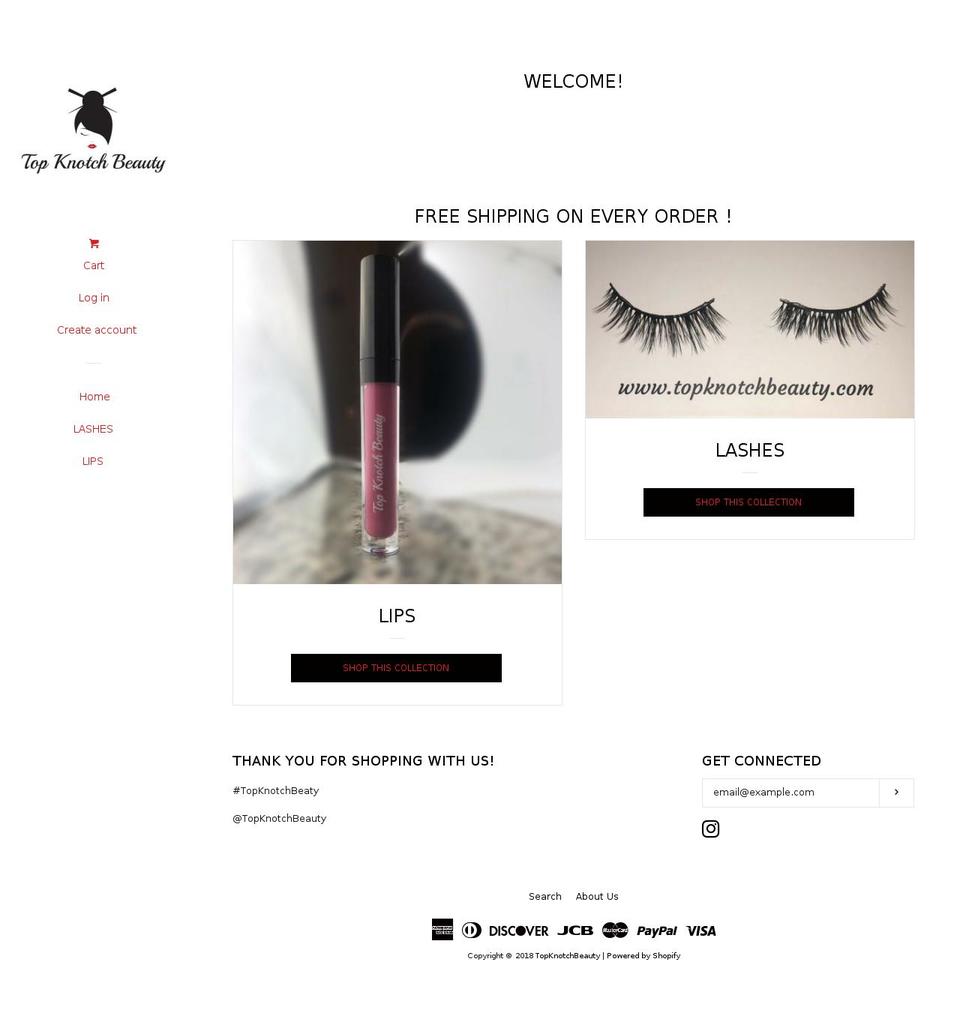 topknotchbeauty.com — Shopify storefront screenshot