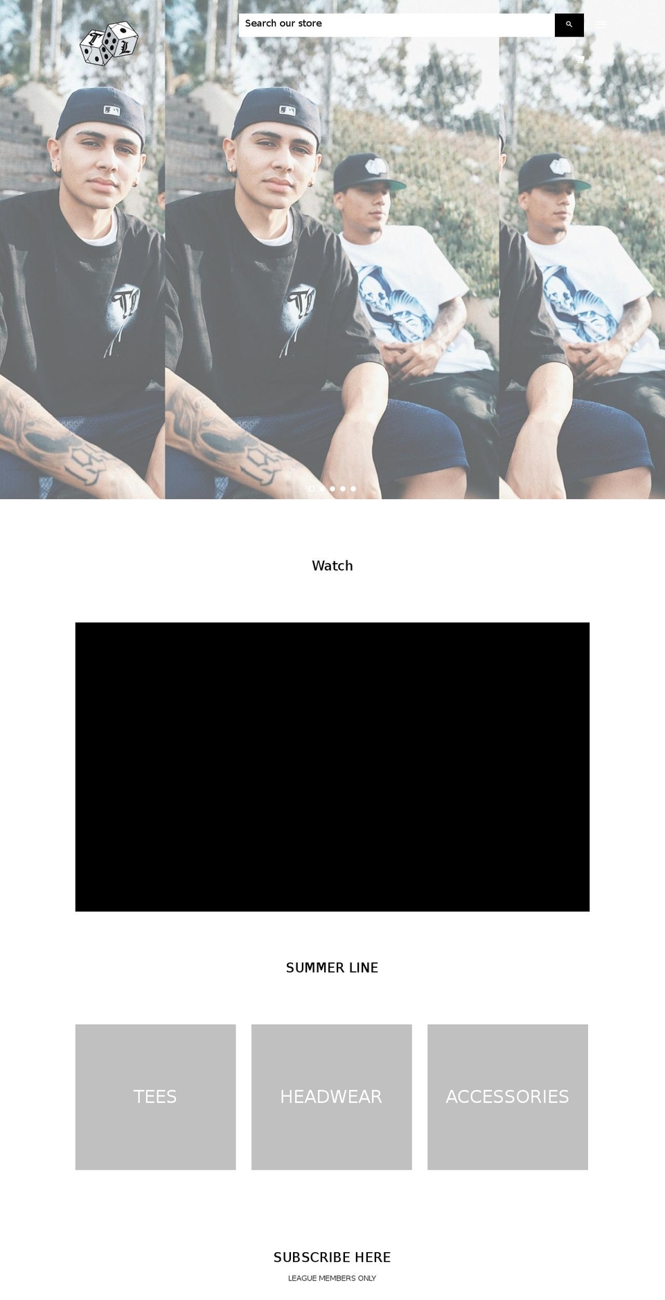 topleagueclothing.com — Shopify storefront screenshot