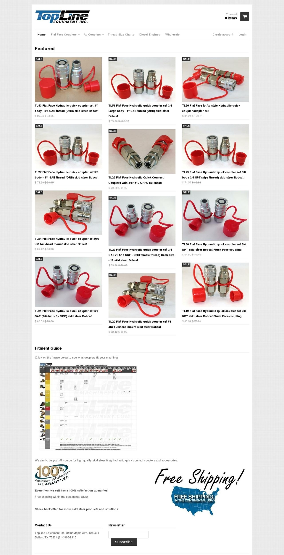 toplinemachinery.com shopify website screenshot