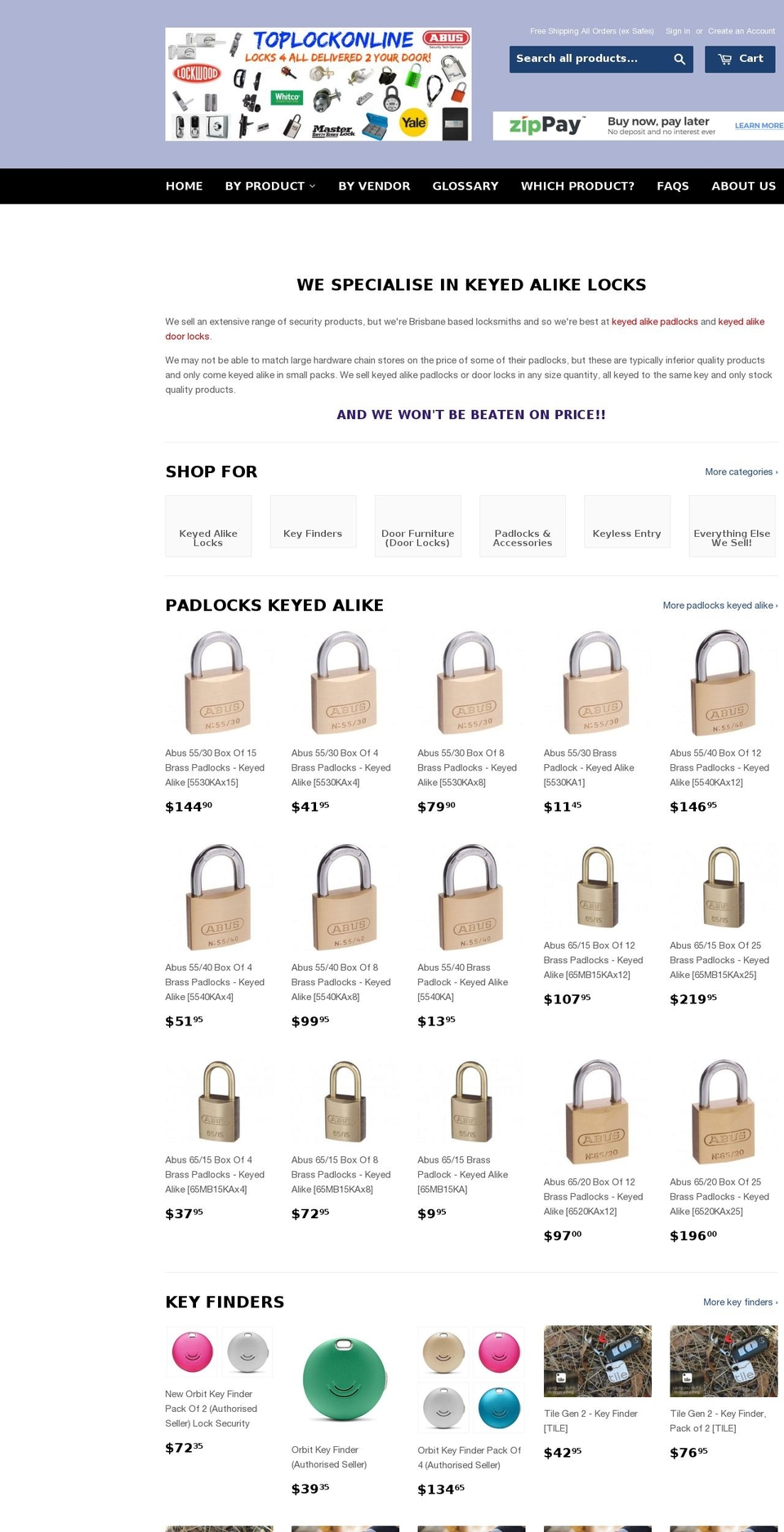 toplockonline.com shopify website screenshot