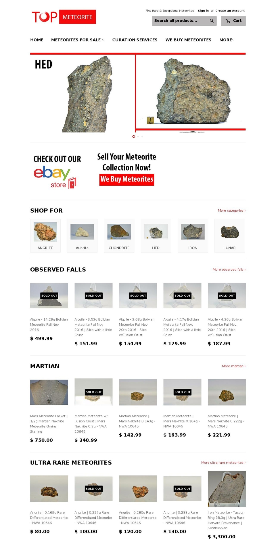 Supply Shopify theme site example topmeteorite.com