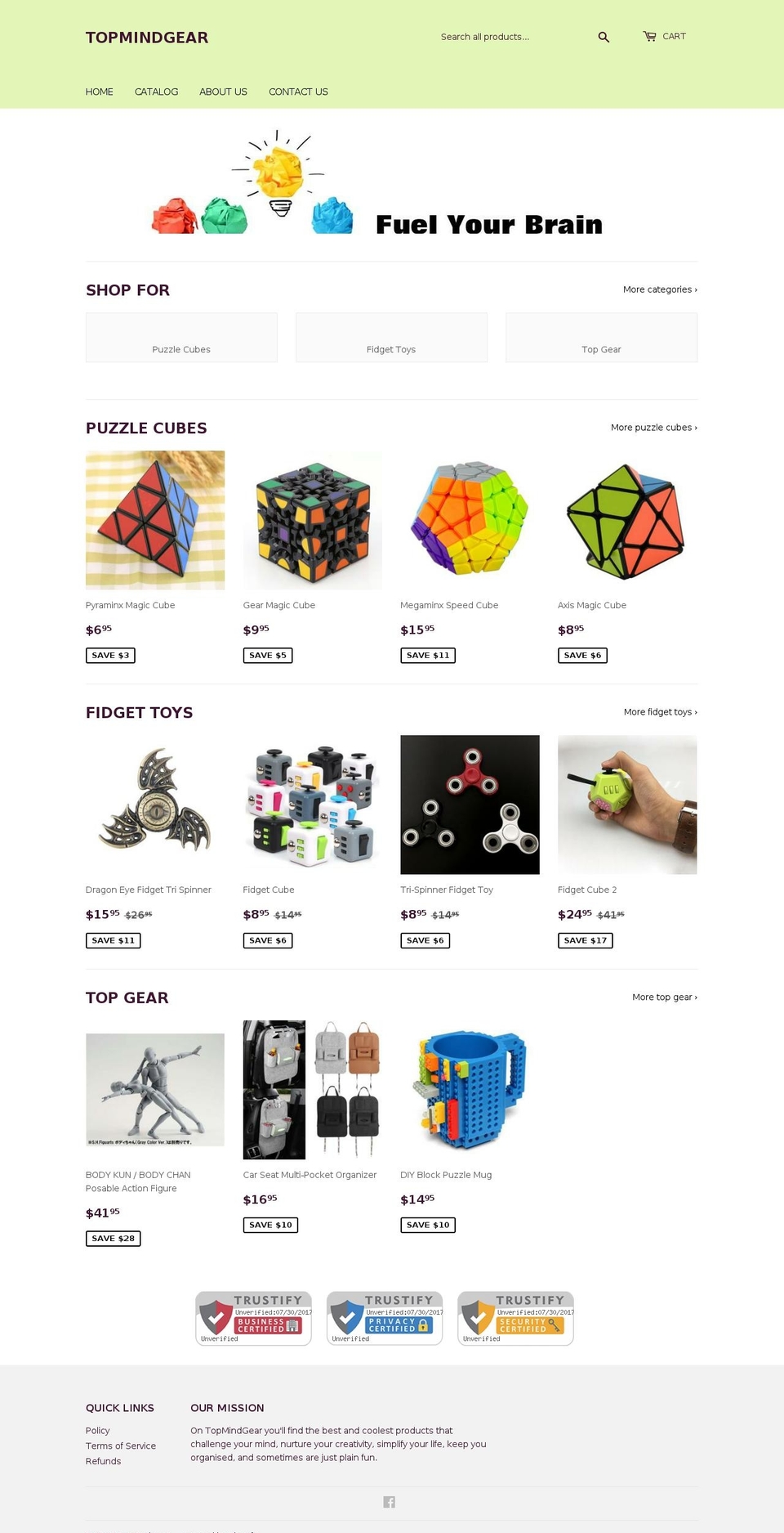 topmindgear.com — Shopify storefront screenshot