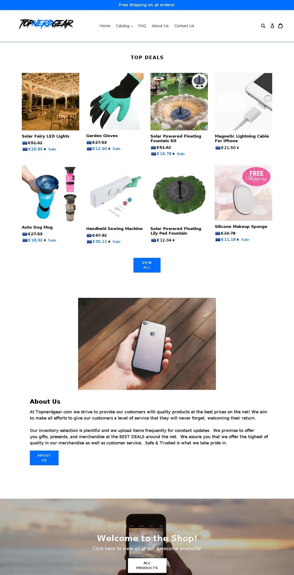 topnerdgear.com shopify website screenshot