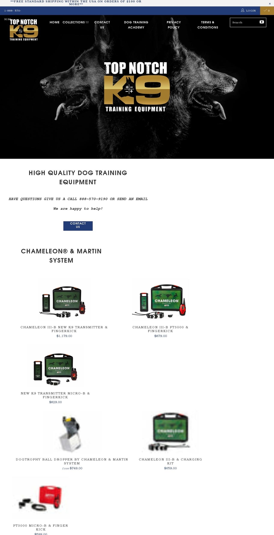 topnotchk9equipment.com shopify website screenshot
