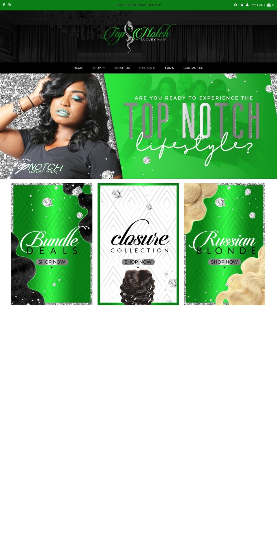topnotchluxuryhair.com — Shopify storefront screenshot