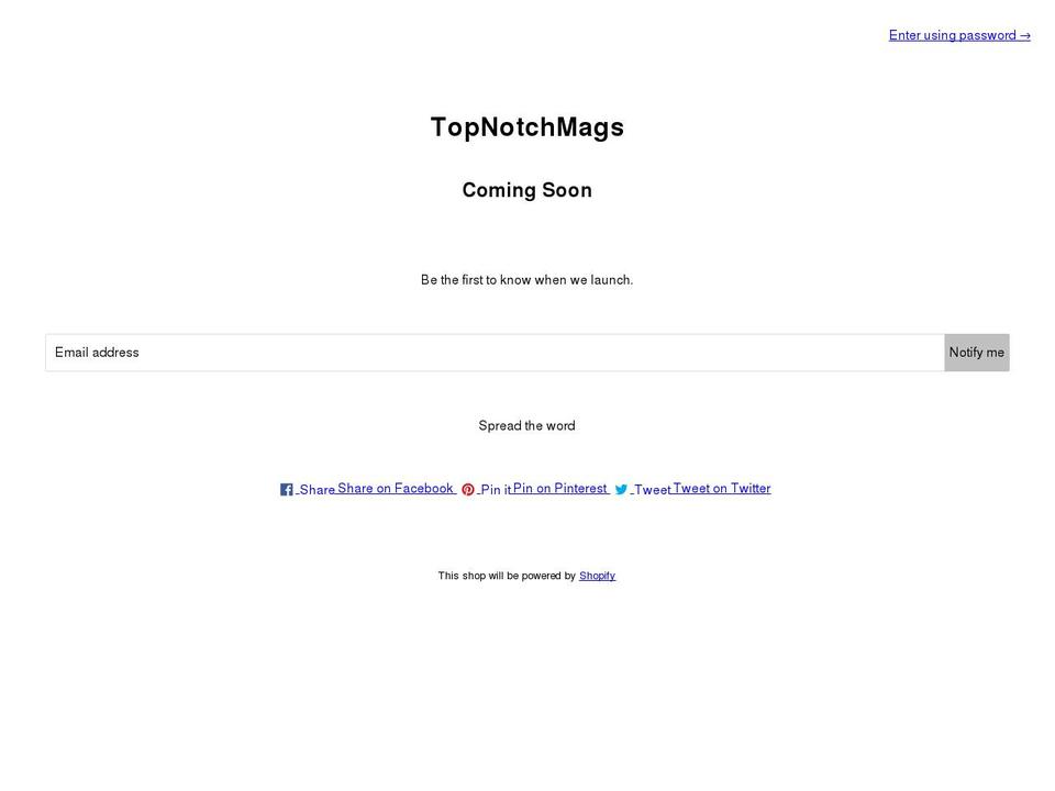 topnotchmags.com shopify website screenshot