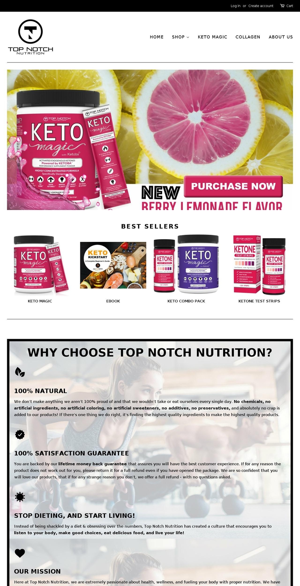 topnotchnutrition.com shopify website screenshot