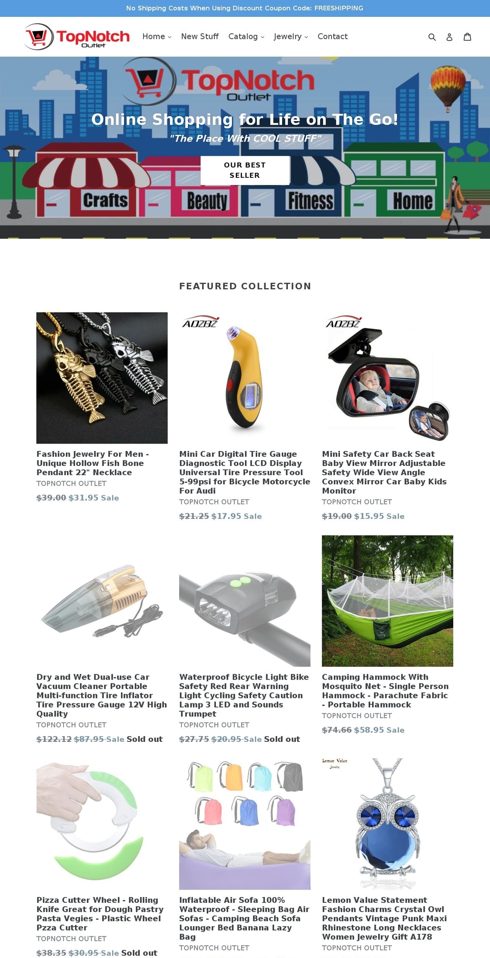 topnotchoutlet.net shopify website screenshot