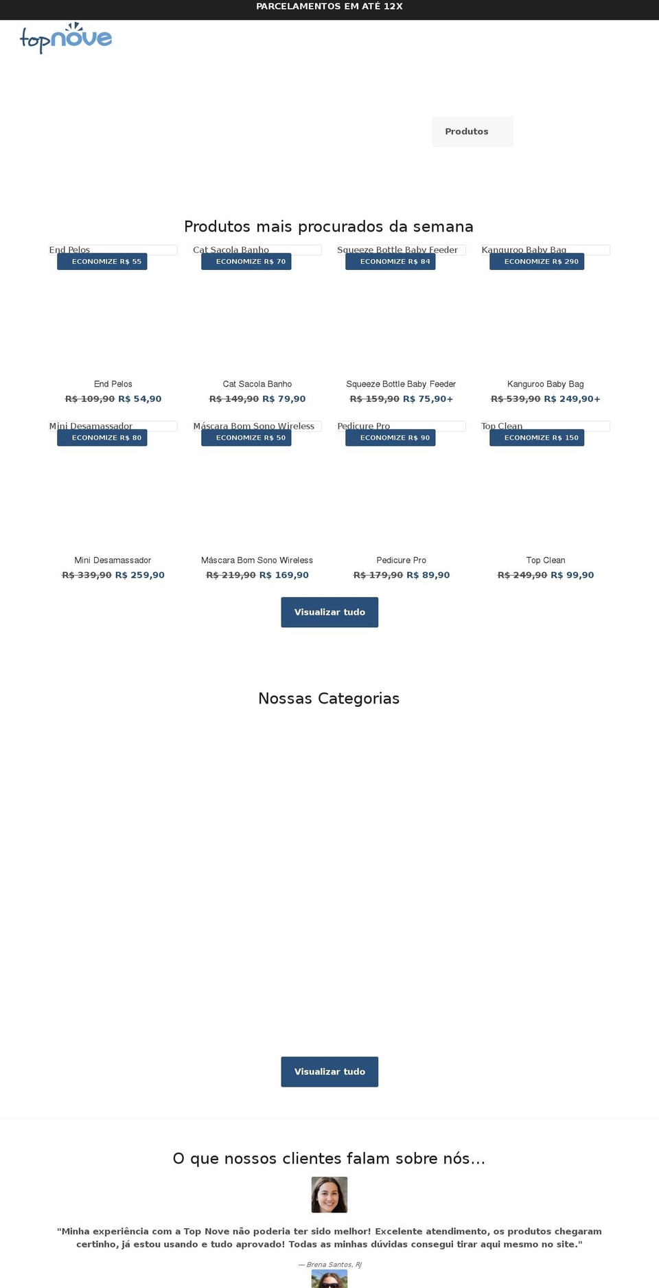 topnove.com — Shopify storefront screenshot