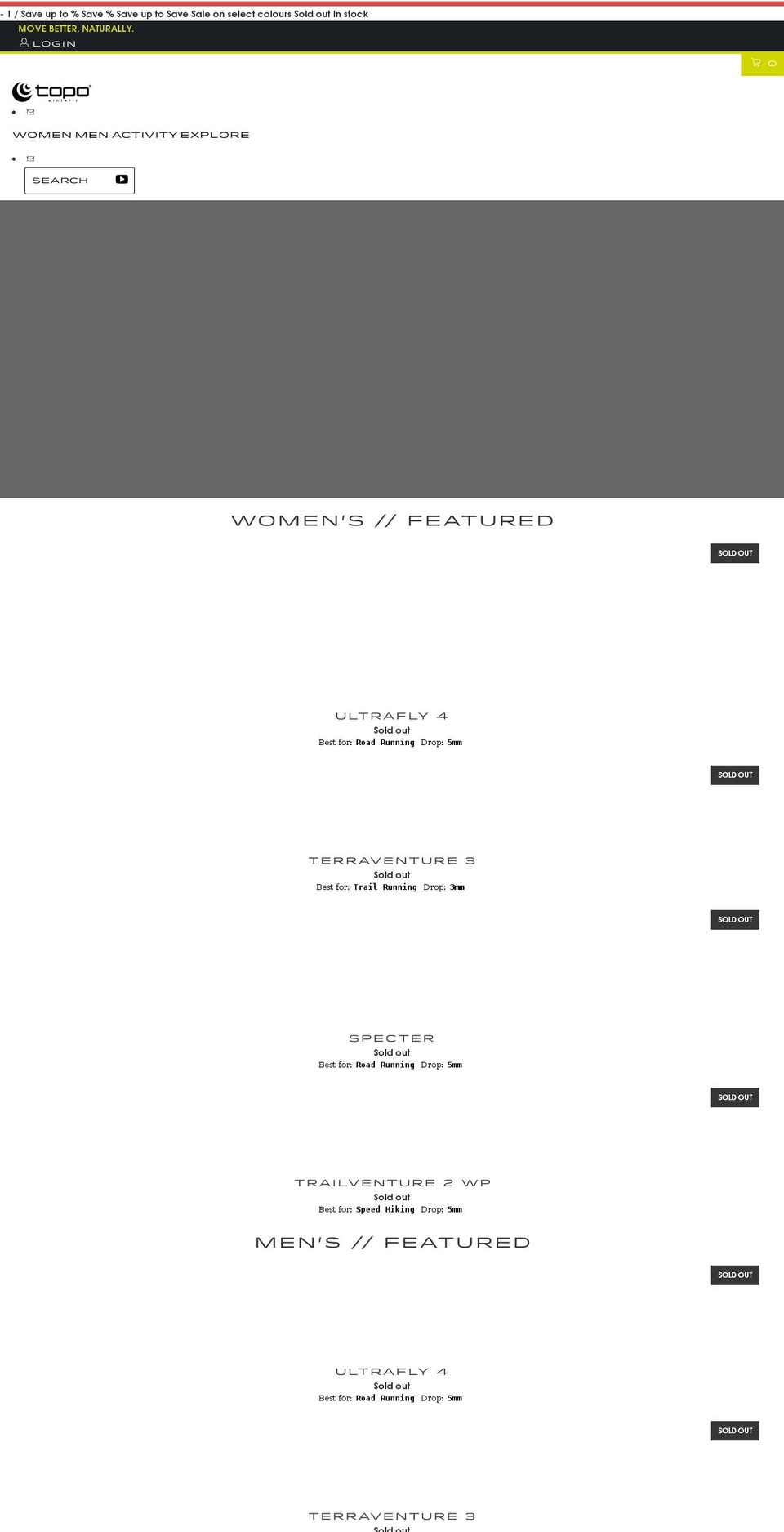 topoathletic.co.uk shopify website screenshot