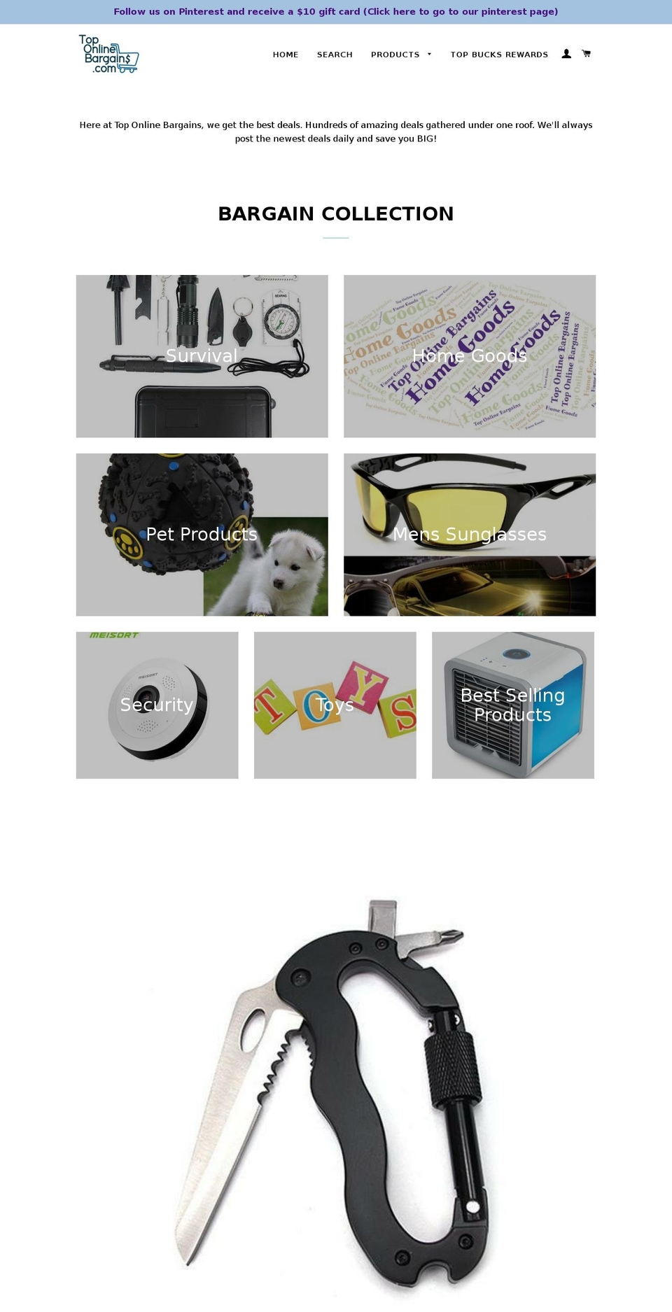toponlinebargains.com — Shopify storefront screenshot