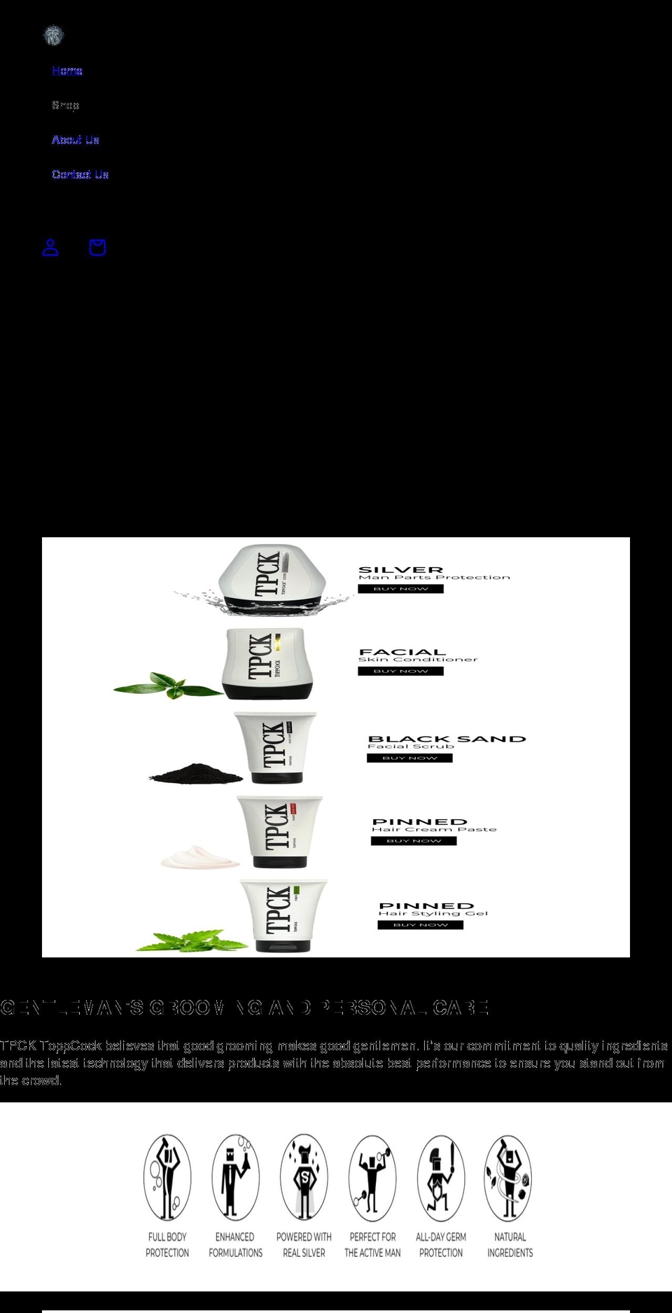 toppcock.com shopify website screenshot