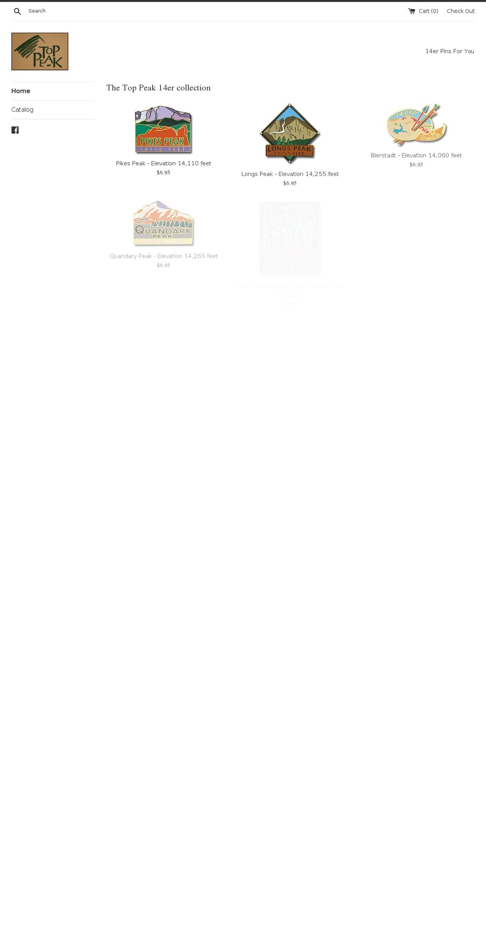 toppeak.com shopify website screenshot