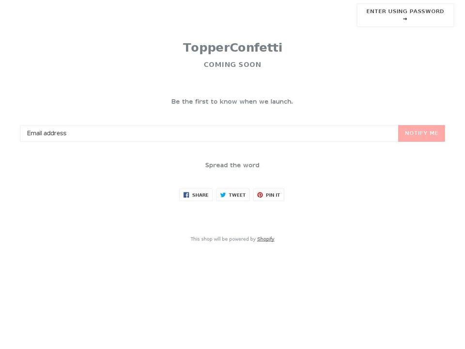 topperconfetti.com shopify website screenshot