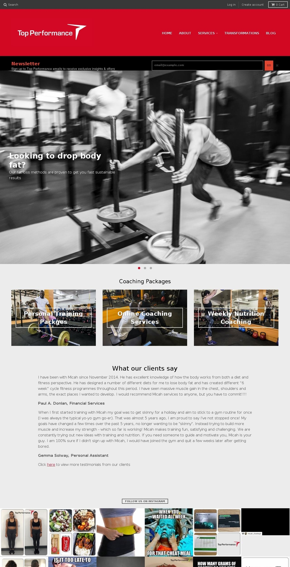 topperformancesss.com — Shopify storefront screenshot