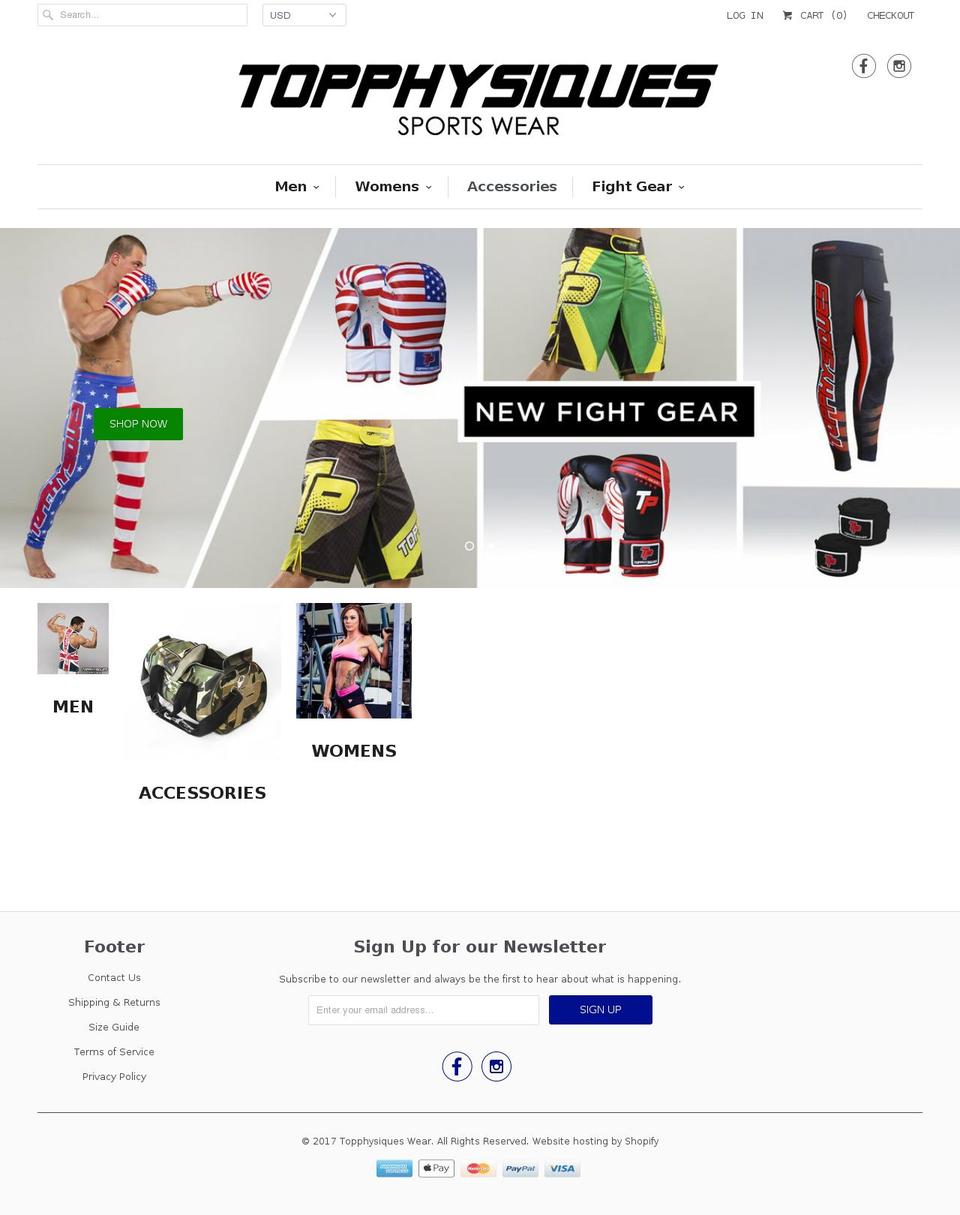 topphysiqueswear.com shopify website screenshot