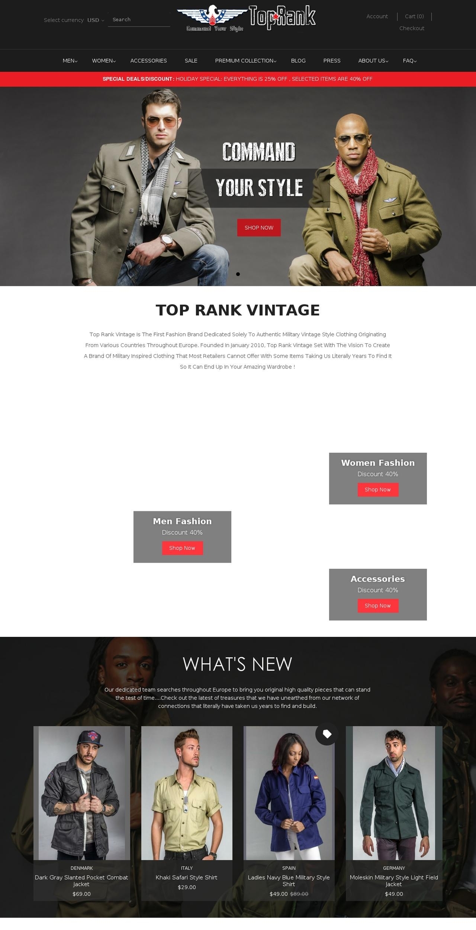 November Shopify theme site example toprankvintage.com