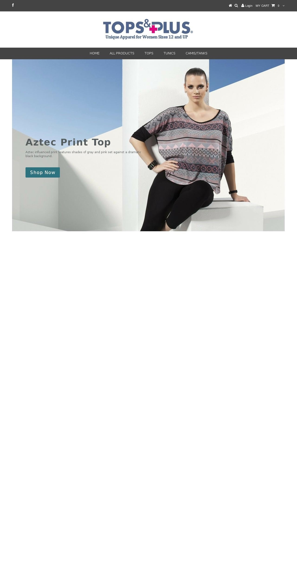 topsandplus.com shopify website screenshot