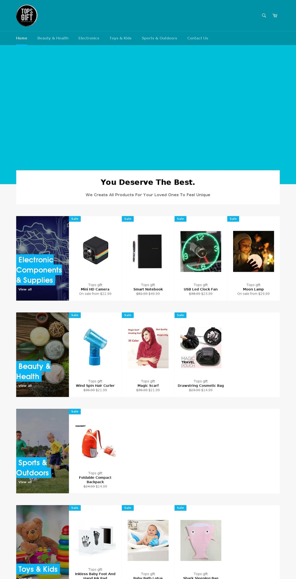 topsgift.com shopify website screenshot