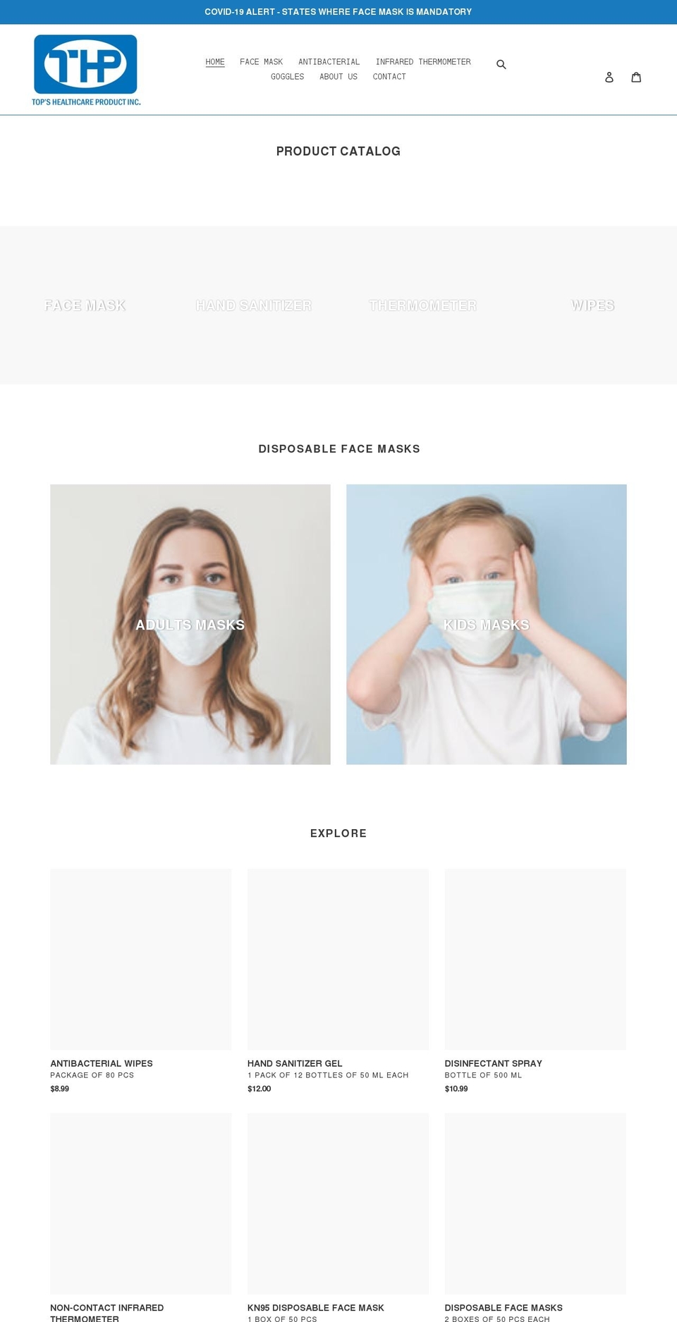 topshealthcare.com shopify website screenshot