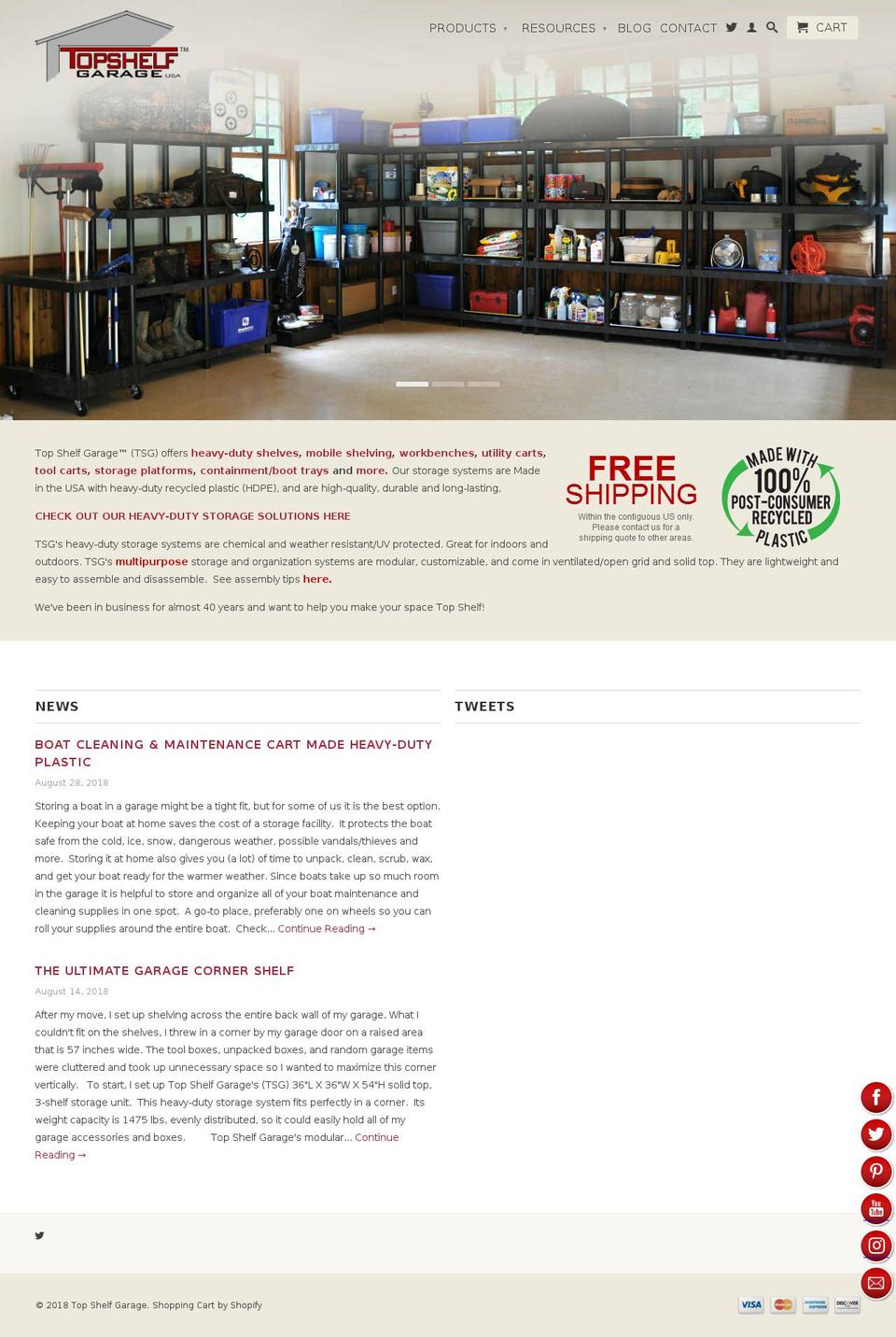 topshelfgarage.org shopify website screenshot