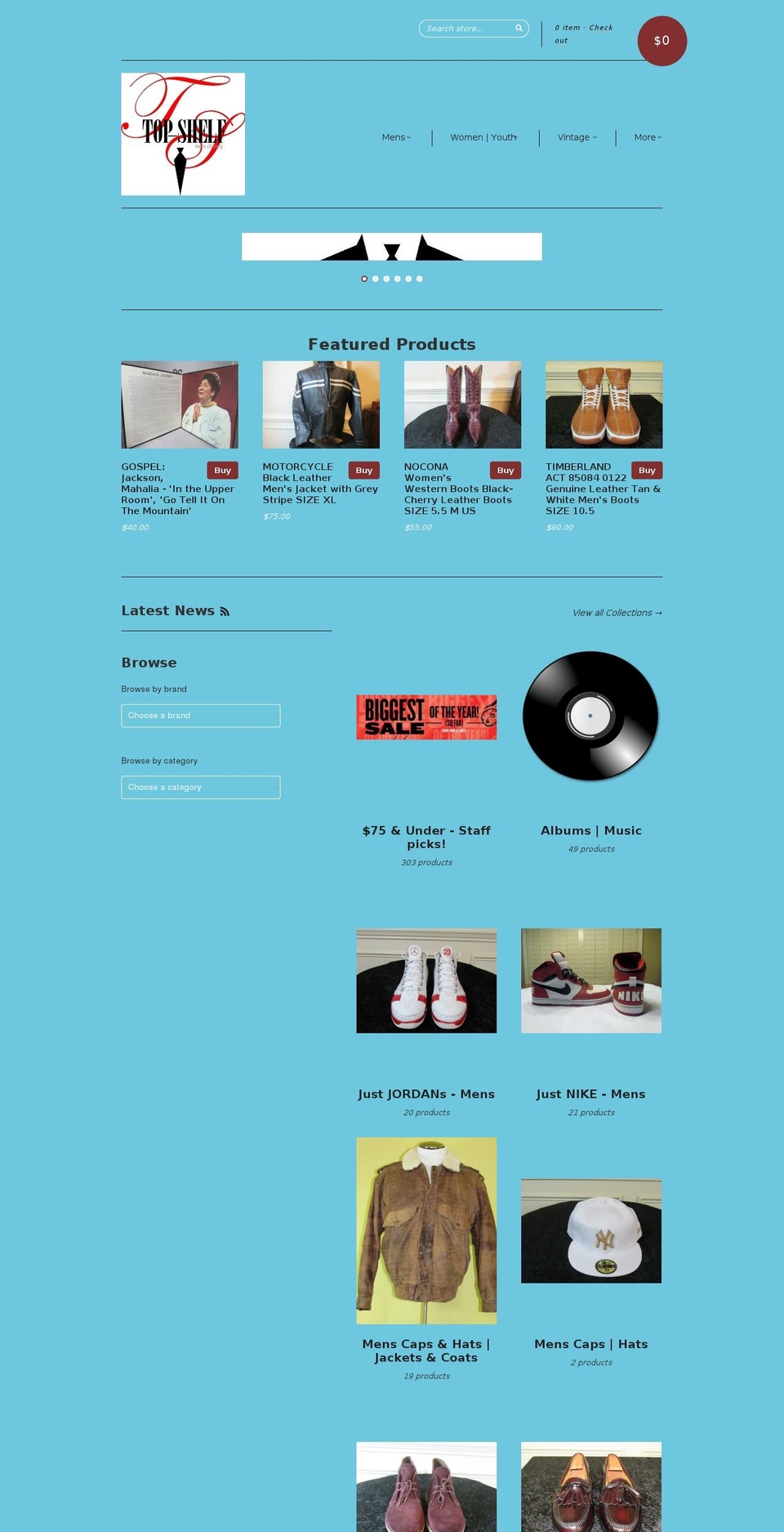 topshelfmcm.com shopify website screenshot