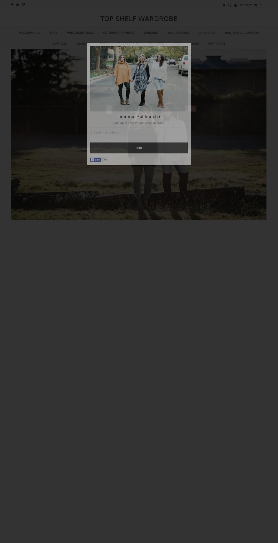 topshelfwardrobe.com shopify website screenshot