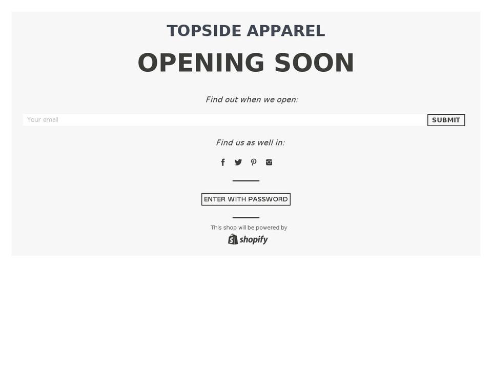 topsideclothing.com shopify website screenshot