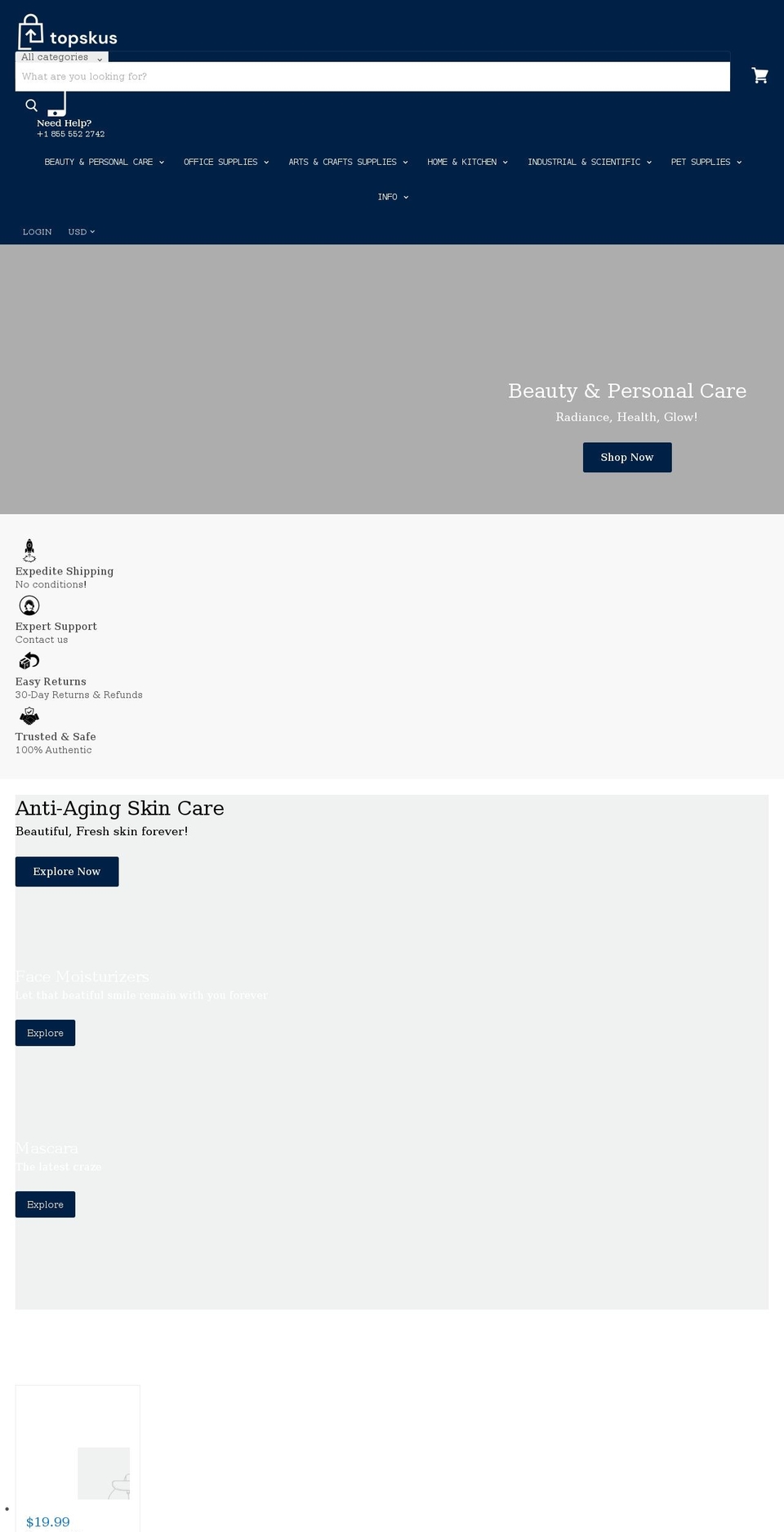 topskus.com shopify website screenshot