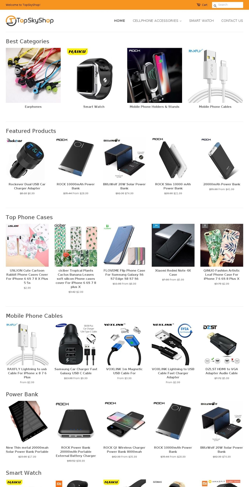 topskyshop.com shopify website screenshot
