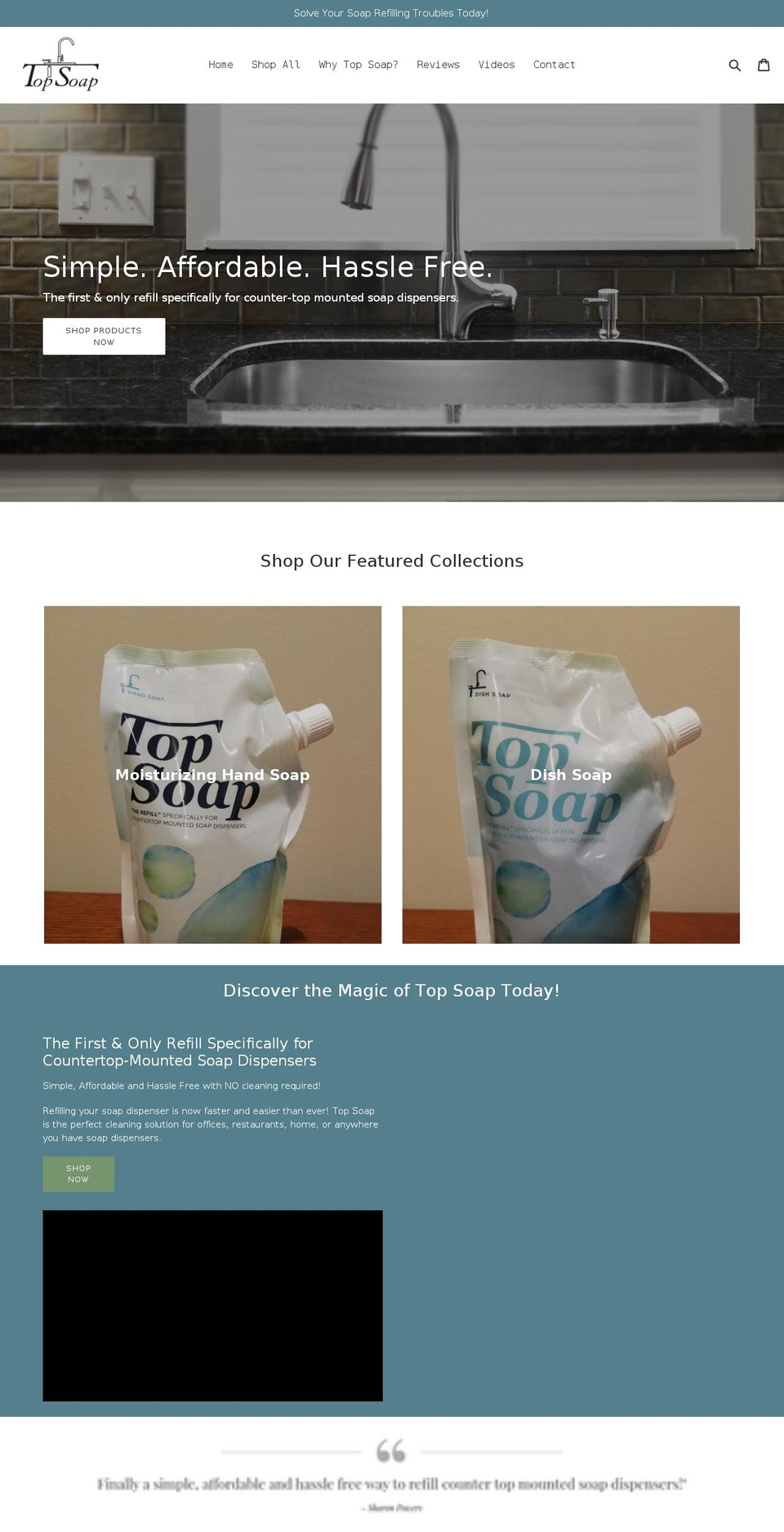 1-6-sectionsmadwire Shopify theme site example topsoap.net